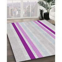 Patterned Platinum Gray Novelty Rug, pat1477