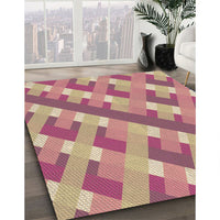 Patterned Pink Rug, pat1478brn