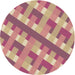 Square Patterned Pink Rug, pat1478brn