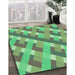 Machine Washable Transitional Green Rug in a Family Room, wshpat1478grn