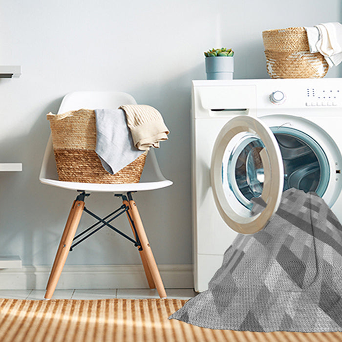 Machine Washable Transitional Gray Rug in a Washing Machine, wshpat1478gry