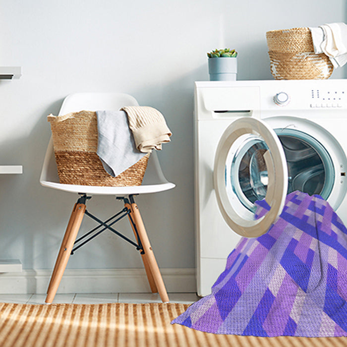 Machine Washable Transitional Purple Rug in a Washing Machine, wshpat1478pur