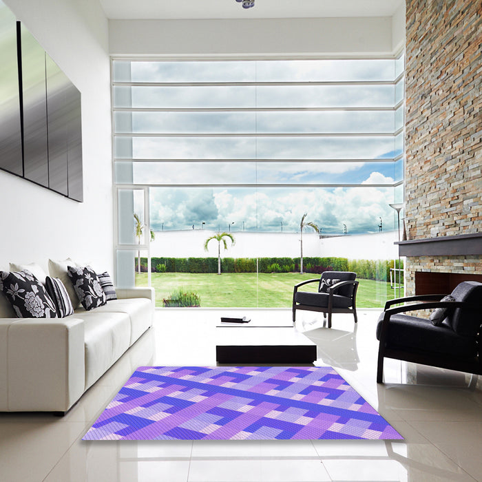 Machine Washable Transitional Purple Rug in a Kitchen, wshpat1478pur