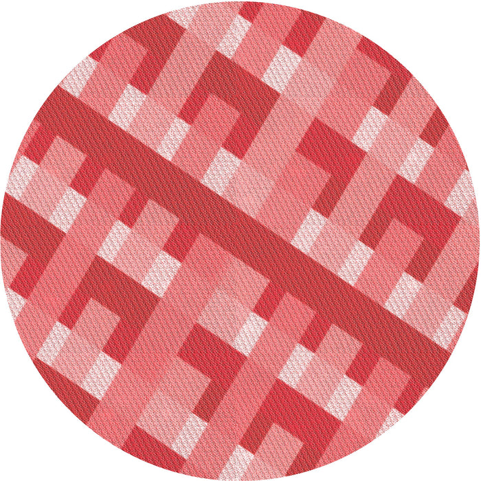 Square Patterned Red Rug, pat1478rd