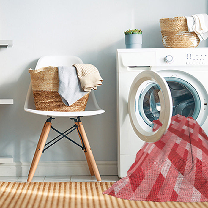 Machine Washable Transitional Red Rug in a Washing Machine, wshpat1478rd