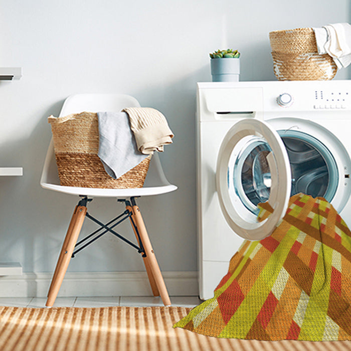 Machine Washable Transitional Orange Red Orange Rug in a Washing Machine, wshpat1478yw