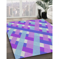 Patterned Purple Plum Purple Novelty Rug, pat1478