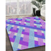 Patterned Purple Plum Purple Novelty Rug in Family Room, pat1478