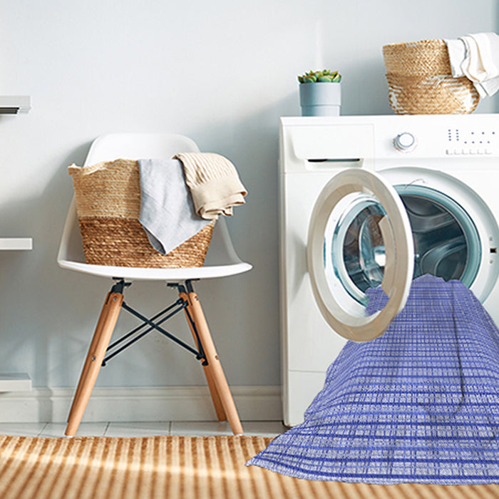 Machine Washable Transitional Blue Rug in a Washing Machine, wshpat1479blu