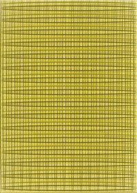 Machine Washable Transitional Bold Yellow Rug, wshpat1479yw