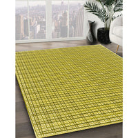 Patterned Bold Yellow Rug, pat1479yw