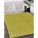 Patterned Bold Yellow Rug in Family Room, pat1479yw