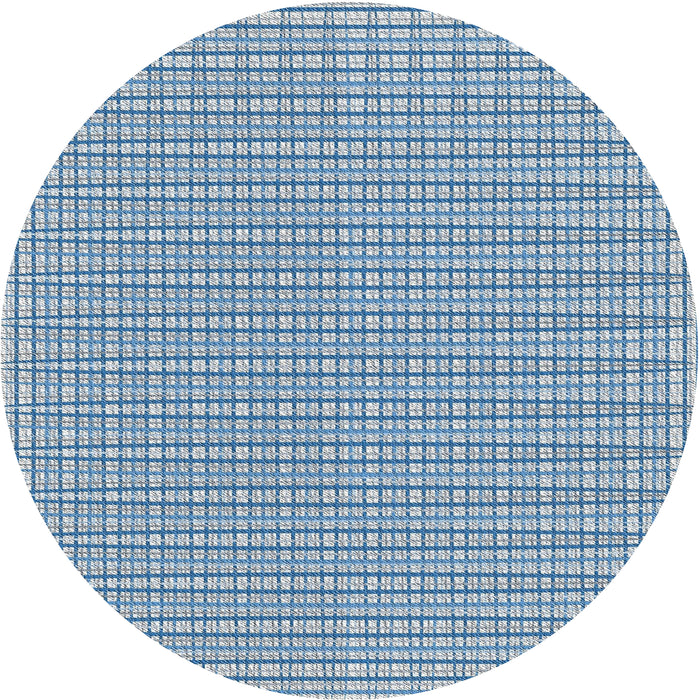 Sideview of Patterned Coral Blue Novelty Rug, pat1479