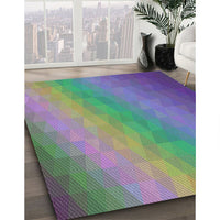 Patterned Deep Purple Modern Rug, pat147