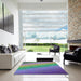 Square Patterned Deep Purple Modern Rug in a Living Room, pat147