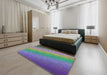 Patterned Deep Purple Modern Rug in a Bedroom, pat147