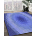 Patterned Sky Blue Rug in Family Room, pat148blu