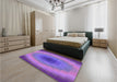 Patterned Purple Rug in a Bedroom, pat148pur