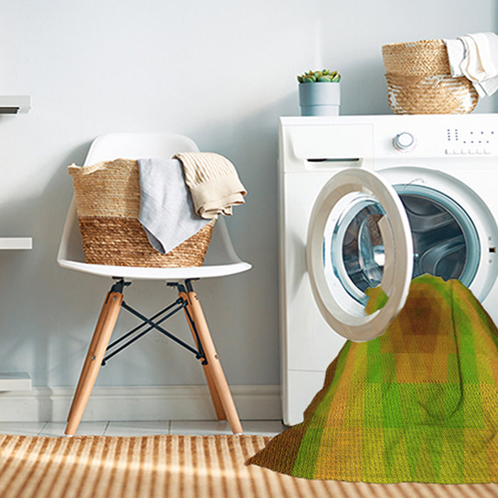 Machine Washable Transitional Green Rug in a Washing Machine, wshpat148yw