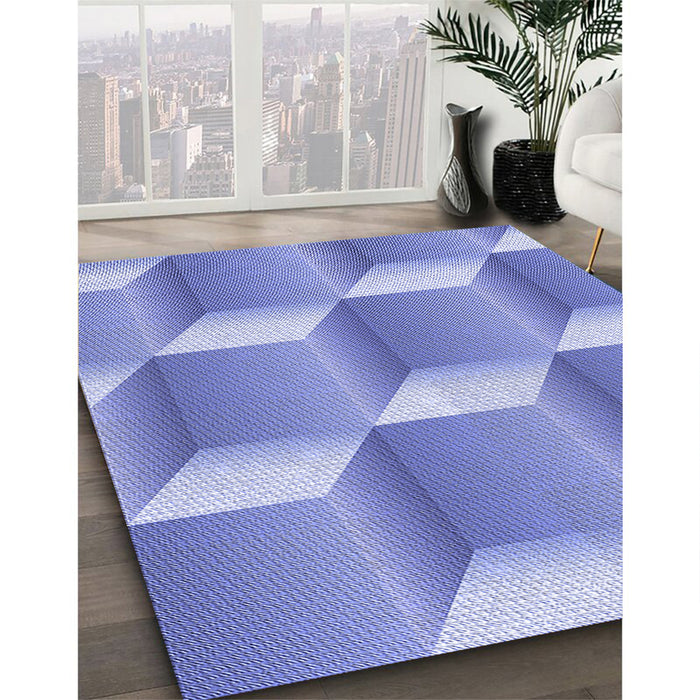 Patterned Jeans Blue Rug in Family Room, pat1480blu