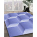 Patterned Jeans Blue Rug in Family Room, pat1480blu
