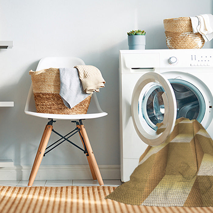 Machine Washable Transitional Orange Rug in a Washing Machine, wshpat1480brn