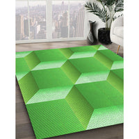 Patterned Emerald Green Rug, pat1480grn