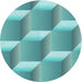 Square Patterned Deep-Sea Green Rug, pat1480lblu