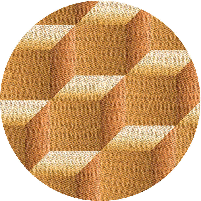 Square Patterned Orange Rug, pat1480org