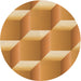 Square Patterned Orange Rug, pat1480org
