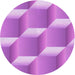 Square Patterned Violet Purple Rug, pat1480pur