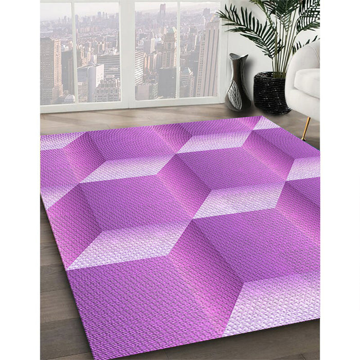 Patterned Violet Purple Rug in Family Room, pat1480pur