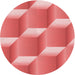 Square Patterned Ruby Red Rug, pat1480rd