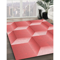 Patterned Ruby Red Rug, pat1480rd