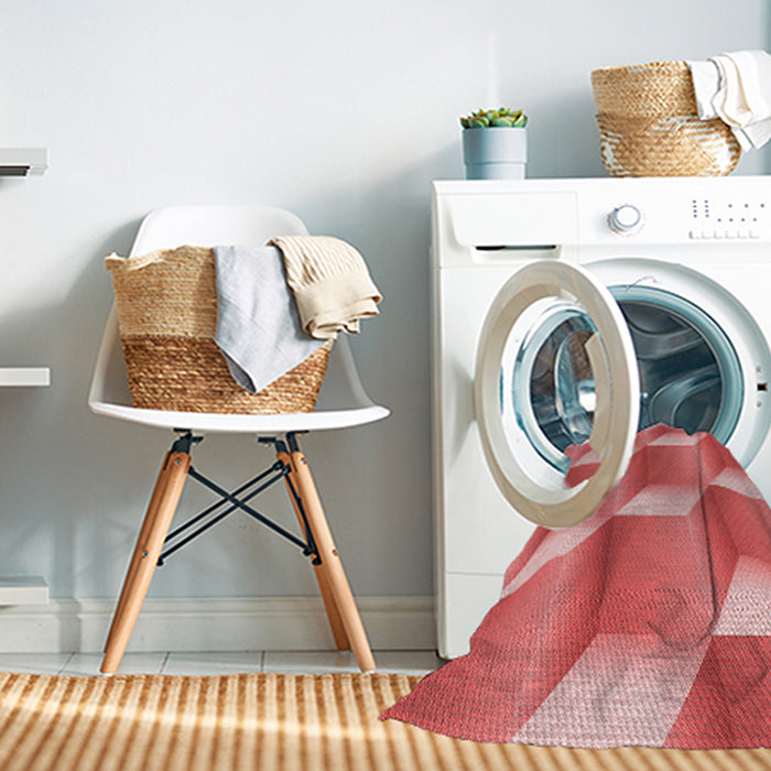 Machine Washable Transitional Ruby Red Rug in a Washing Machine, wshpat1480rd
