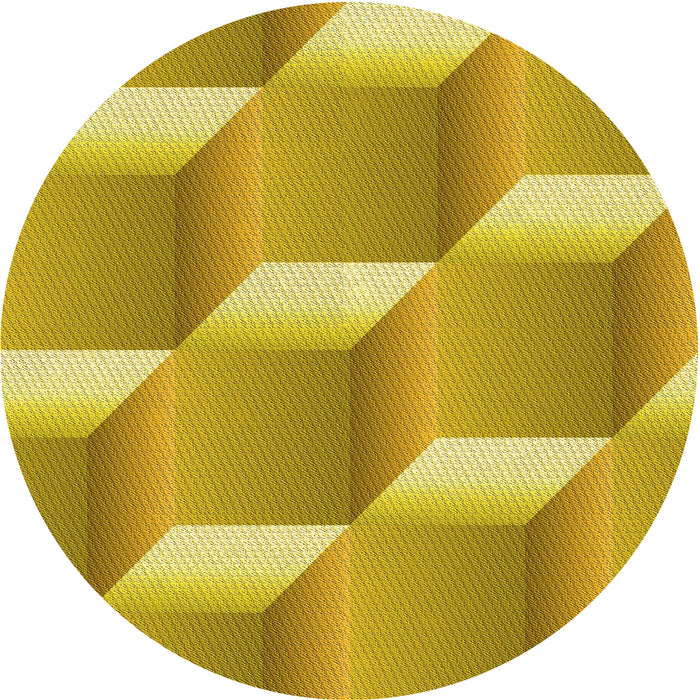 Square Patterned Bright Gold Yellow Rug, pat1480yw