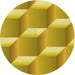 Square Patterned Bright Gold Yellow Rug, pat1480yw
