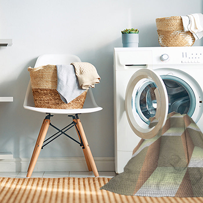 Machine Washable Transitional Brown Rug in a Washing Machine, wshpat1480