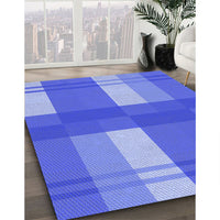 Patterned Sky Blue Rug, pat1481blu