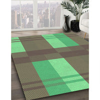 Patterned Brown Rug, pat1481grn