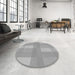 Round Patterned Gray Rug in a Office, pat1481gry