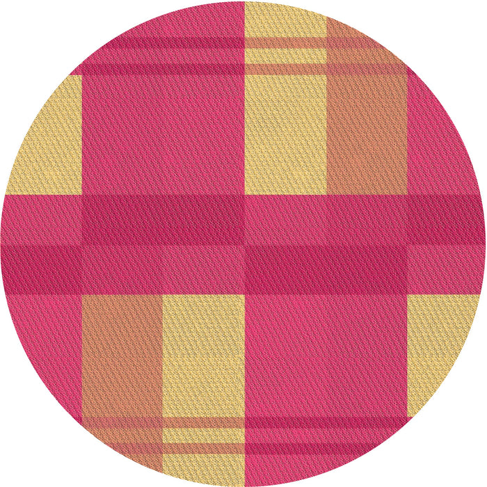 Square Patterned Raspberry Red Rug, pat1481org
