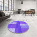 Round Patterned Purple Rug in a Office, pat1481pur