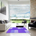 Square Patterned Purple Rug in a Living Room, pat1481pur