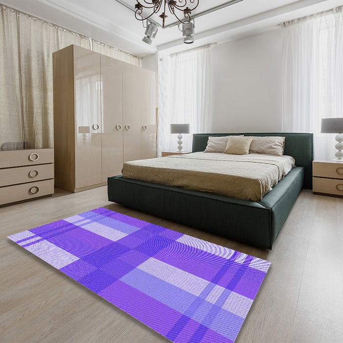 Patterned Purple Rug in a Bedroom, pat1481pur