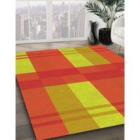 Patterned Red Rug, pat1481yw