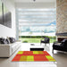 Square Patterned Red Rug in a Living Room, pat1481yw