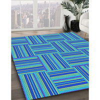 Patterned Lime Mint Green Rug, pat1482lblu