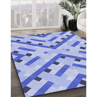 Patterned Royal Blue Rug, pat1483blu