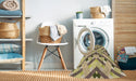 Machine Washable Transitional Brown Rug in a Washing Machine, wshpat1483brn